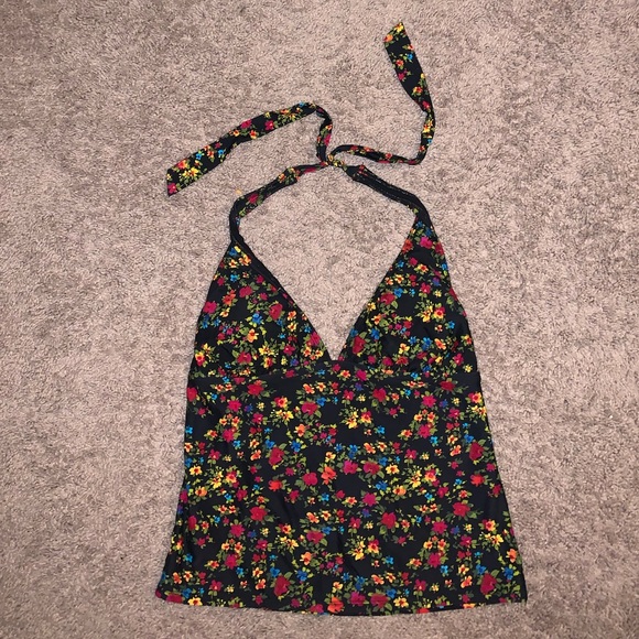 Catalina Black Multicolored Floral Swimsuit size M - Picture 3 of 9